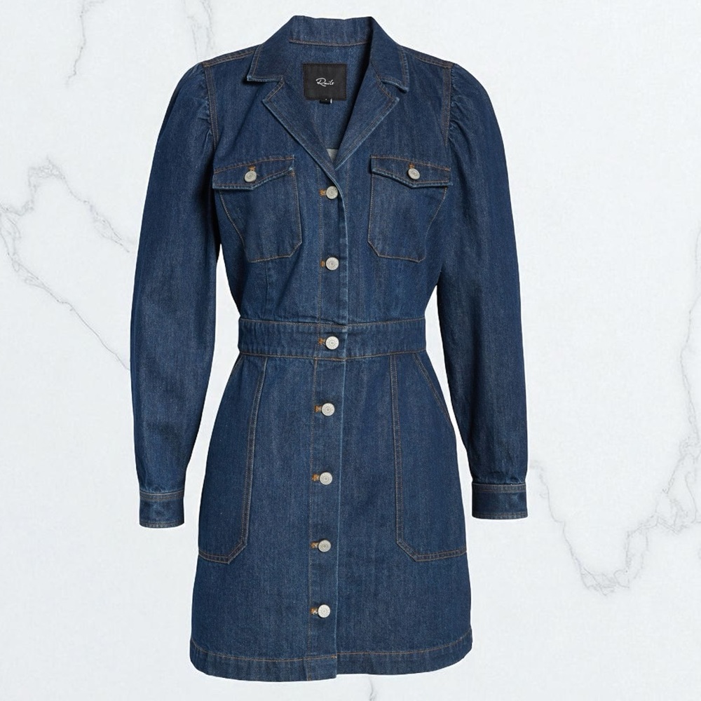 Rails Lisette Denim Shirt Dress Button-Up Dress in XS